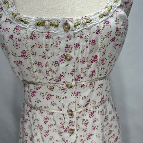 Urban Outfitters Romantic Floral Maxi Dress With Smocked Bodice & Button Front S - Picture 7 of 16